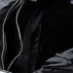 Pre Owned حقيبة يد غوتشي بامبو معدن مخططة صفراء جلد سوداء