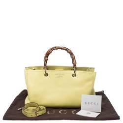 مملوكة مسبقًا Gucci Yellow Small Bamboo Tote