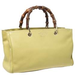 مملوكة مسبقًا Gucci Yellow Small Bamboo Tote