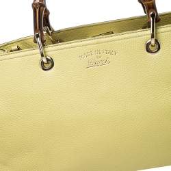 مملوكة مسبقًا Gucci Yellow Small Bamboo Tote