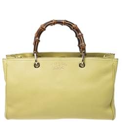 مملوكة مسبقًا Gucci Yellow Small Bamboo Tote