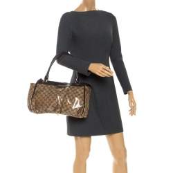 Pre Owned حقيبة يد غوتشي حلقة D كانفاس مقوى كريستال بنية