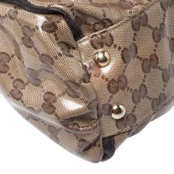 Pre Owned حقيبة يد غوتشي حلقة D كانفاس مقوى كريستال بنية