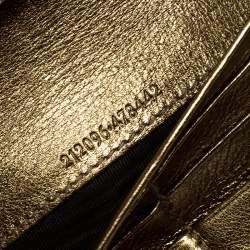 Pre Owned Gucci Metallic Gold Guccissima Leather Continental Wallet