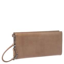 Gucci Light Brown Leather Wristlet Wallet