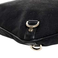 Pre Owned Gucci Black GG Canvas and Leather Abbey Messenger Bag