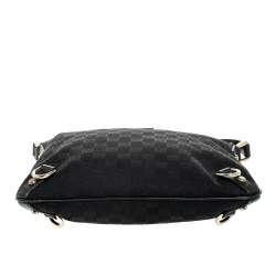Pre Owned Gucci Black GG Canvas and Leather Abbey Messenger Bag