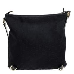 Pre Owned Gucci Black GG Canvas and Leather Abbey Messenger Bag