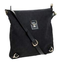 Pre Owned Gucci Black GG Canvas and Leather Abbey Messenger Bag