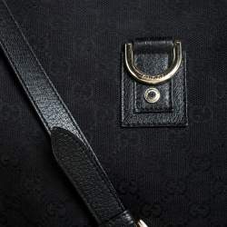 Pre Owned Gucci Black GG Canvas and Leather Abbey Messenger Bag