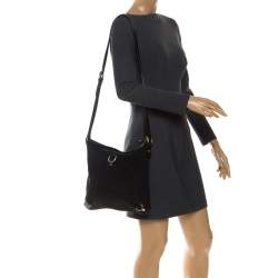Pre Owned Gucci Black GG Canvas and Leather Abbey Messenger Bag
