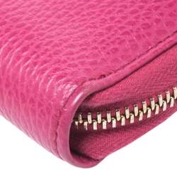 Gucci Pink Leather Swing Zip Around Wallet