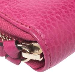 Gucci Pink Leather Swing Zip Around Wallet