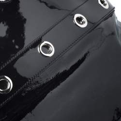 Pre Owned Gucci Black Patent Leather Romy Tote