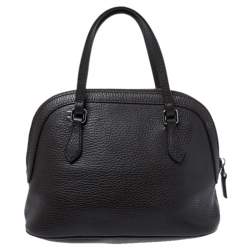 Gucci Dark Brown Leather Convertible Dome Satchel