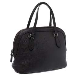 Gucci Dark Brown Leather Convertible Dome Satchel