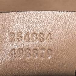 Pre Owned Gucci Gold Satin and Leather Bamboo Top Handle Bag