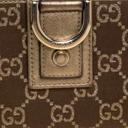 Gucci Gold/Bronze GG Canvas and Leather D Ring Continental Wallet