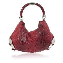 Gucci Gold Red Python Large Babouska Indy Top Handle Bag