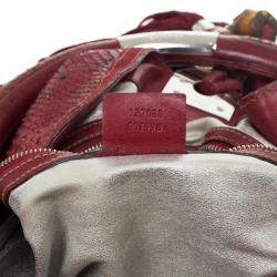 Gucci Gold Red Python Large Babouska Indy Top Handle Bag