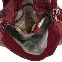 Gucci Gold Red Python Large Babouska Indy Top Handle Bag