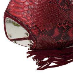 Gucci Gold Red Python Large Babouska Indy Top Handle Bag