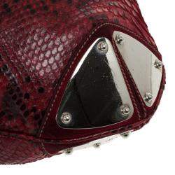 Gucci Gold Red Python Large Babouska Indy Top Handle Bag