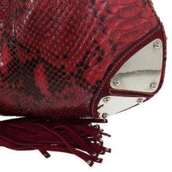 Gucci Gold Red Python Large Babouska Indy Top Handle Bag