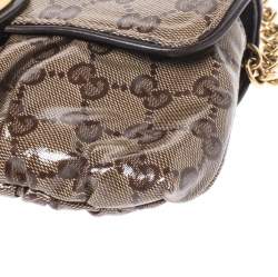 مملوكة مسبقًا Gucci Brown Crystal Canvas Hysteria Evening Clutch Bag