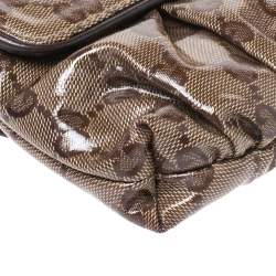 مملوكة مسبقًا Gucci Brown Crystal Canvas Hysteria Evening Clutch Bag