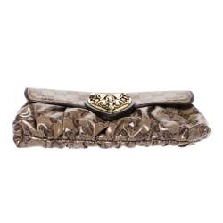 مملوكة مسبقًا Gucci Brown Crystal Canvas Hysteria Evening Clutch Bag