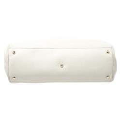 مملوكة مسبقًا حقيبة يد غوتشي شوبر بامبو جلد عاجية