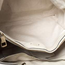 مملوكة مسبقًا حقيبة يد غوتشي شوبر بامبو جلد عاجية