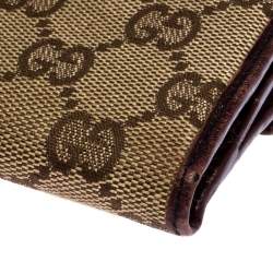 Gucci Beige/Brown GG Canvas Horsebit Compact Wallet