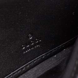  Gucci Black Leather Interlocking GG Crystal Continental Wallet