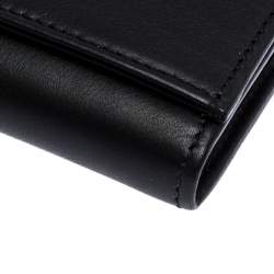  Gucci Black Leather Interlocking GG Crystal Continental Wallet