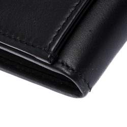  Gucci Black Leather Interlocking GG Crystal Continental Wallet
