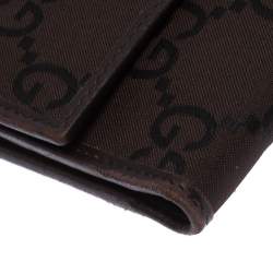 Gucci Brown GG Fabric Continental Wallet