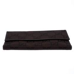 Gucci Brown GG Fabric Continental Wallet