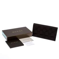 Gucci Brown GG Fabric Continental Wallet