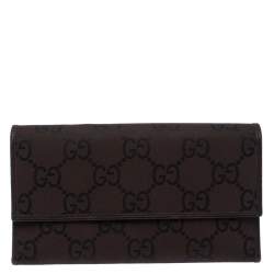 Gucci Brown GG Fabric Continental Wallet