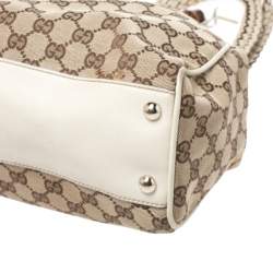 مملوكة مسبقًا Gucci Beige/Cream GG Canvas and Leather Peggy Medium Shoulder Bag