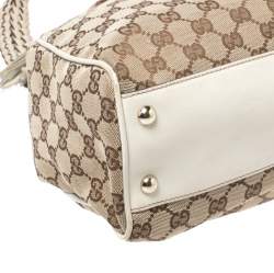 مملوكة مسبقًا Gucci Beige/Cream GG Canvas and Leather Peggy Medium Shoulder Bag