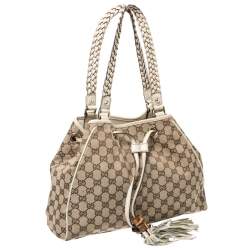 مملوكة مسبقًا Gucci Beige/Cream GG Canvas and Leather Peggy Medium Shoulder Bag