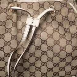 مملوكة مسبقًا Gucci Beige/Cream GG Canvas and Leather Peggy Medium Shoulder Bag