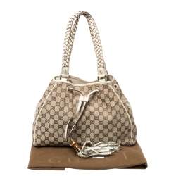 مملوكة مسبقًا Gucci Beige/Cream GG Canvas and Leather Peggy Medium Shoulder Bag