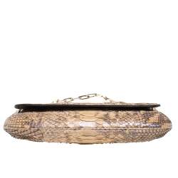 Pre Owned Gucci Python Chain Flap Shoulder Bag