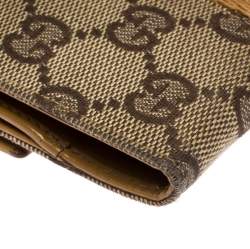 Gucci Tan/Beige GG Canvas and Leather Jackie Compact Wallet