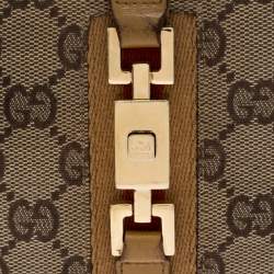 Gucci Tan/Beige GG Canvas and Leather Jackie Compact Wallet