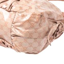 مملوكة مسبقًا حقيبة غوتشي ويب فينتدج كانفاس مقوى كريستال GG وردية 